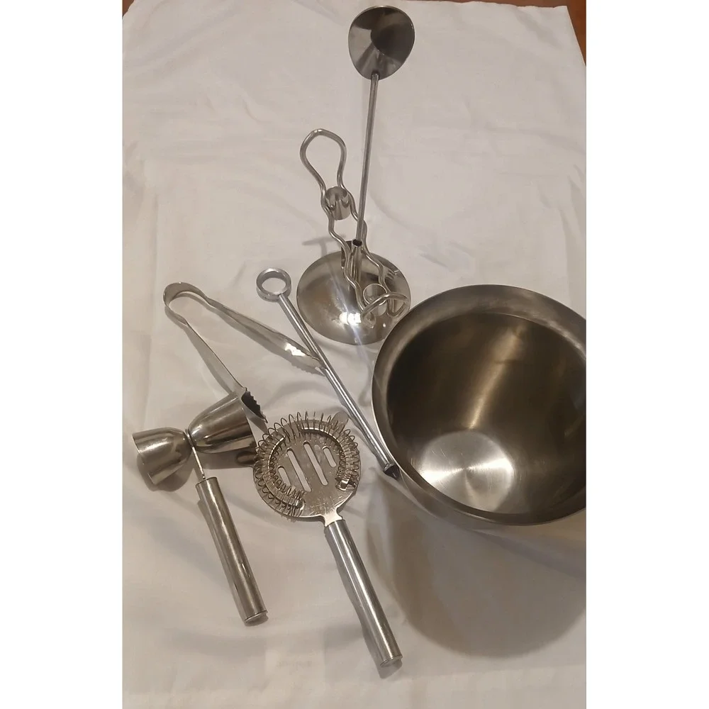 Bar Tool Partial Set Bar Tending Kit, With Stainless Steal Ice Bucket